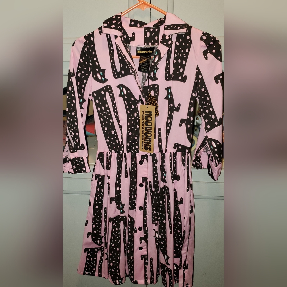Nooworks xsmall pink cat Betty dress